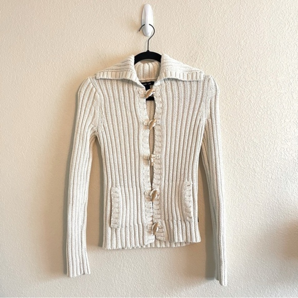 Y2K Abercrombie and Fitch Ribbed Knit Shawl Cardigan Toggle Closures size Medium
